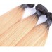 Best 1B/27 color straight wave New style 100% Brazilian human hair bundles  with top lace closure 