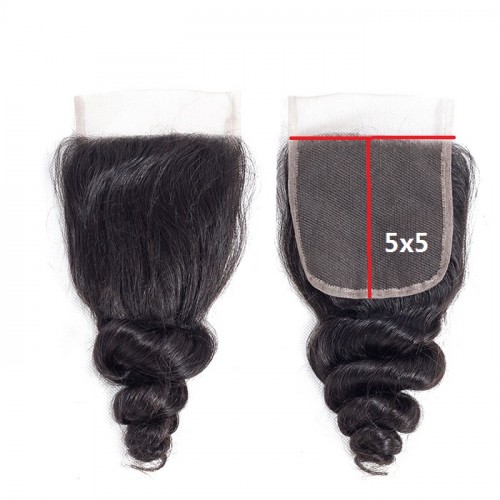  5x5 Loose wave lace closure hot selling raw hair closure 