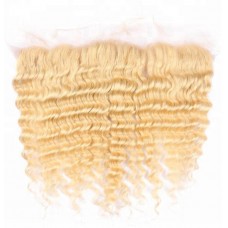 613 deep curly Lace Frontal Pre Plucked Ear To Ear Raw Indian Virgin Human Hair With Baby Hair 