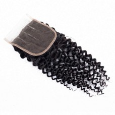 kinky curly lace closure Top quality 100% human hair wholesale price