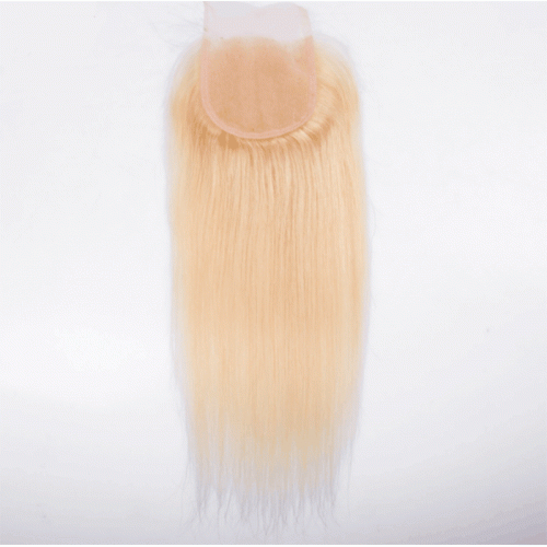 4x4 5x5 6x6  blonde color straight lace closure Top quality 100% human hair