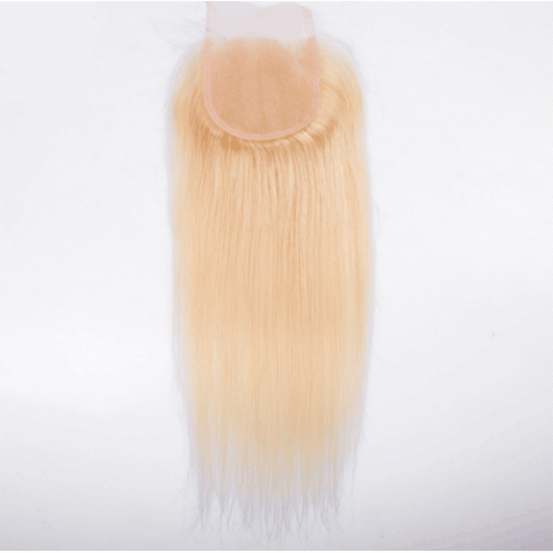 613 4x4 blonde color straight lace closure Top quality 100% human hair