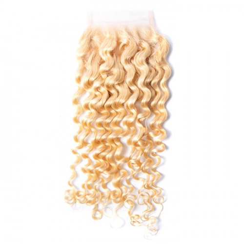 613 deep curly lace closure Top quality 100% human hair wholesale price