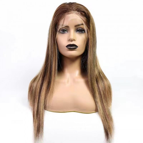 pinao color Straight 13x4 Frontal Lace Wig Wholesale  Brazilian Human Hair 150 density 180 density