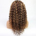 pinao color deep wave 13x4 Frontal Lace Wig Wholesale  Brazilian Human Hair 150 density 180 density