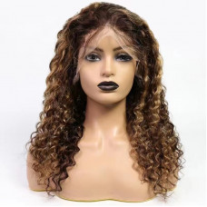 pinao color deep wave 13x4 Frontal Lace Wig Wholesale  Brazilian Human Hair 150 density 180 density
