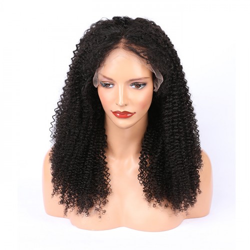  kinky curly Best quality Frontal Lace Wig Wholesale Unprocessed Brazilian Human Hair 