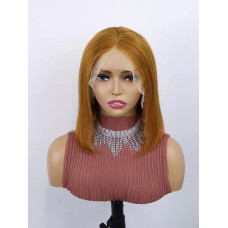 30# color Human hair short bob lace front wig straight human lace frontal wigs cuticle aligned virgin hair 