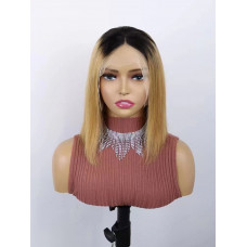 1B/27#  Human hair short bob lace front wig straight human lace frontal wigs cuticle aligned virgin hair 