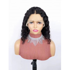 13x4 lace frontal Bob Human Hair Wigs For Women Brazilian Natural deep wave transparent Closure wig