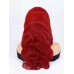 red color Body wave 13x4 Frontal Lace Wig Wholesale  Brazilian Human Hair 150 density 180 density