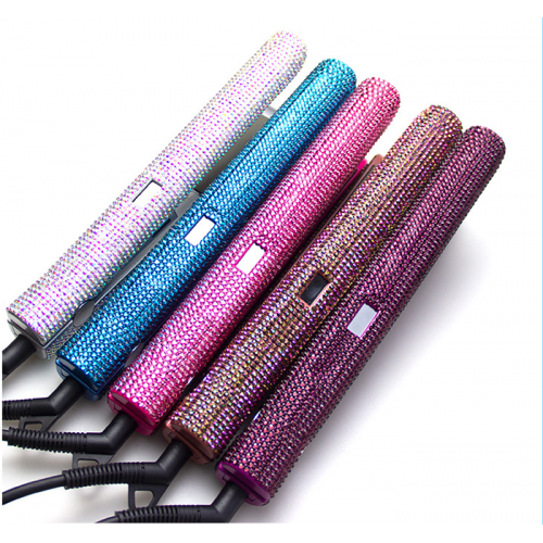  New Fashion bling flat iron vapor,wholesale custom private label flat iron, led display steam bling hair straightener 