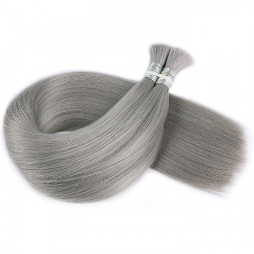 Gray color Bulk Hair Factory Price Real Human Hair Top Quality Color Silky Straight 