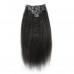  seamless clip in hair extension raw virgin 12A kinky straight 100% human hair extensions clip in hair