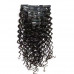  seamless clip in hair extension raw virgin 12A italy curly 100% human hair extensions clip in hair